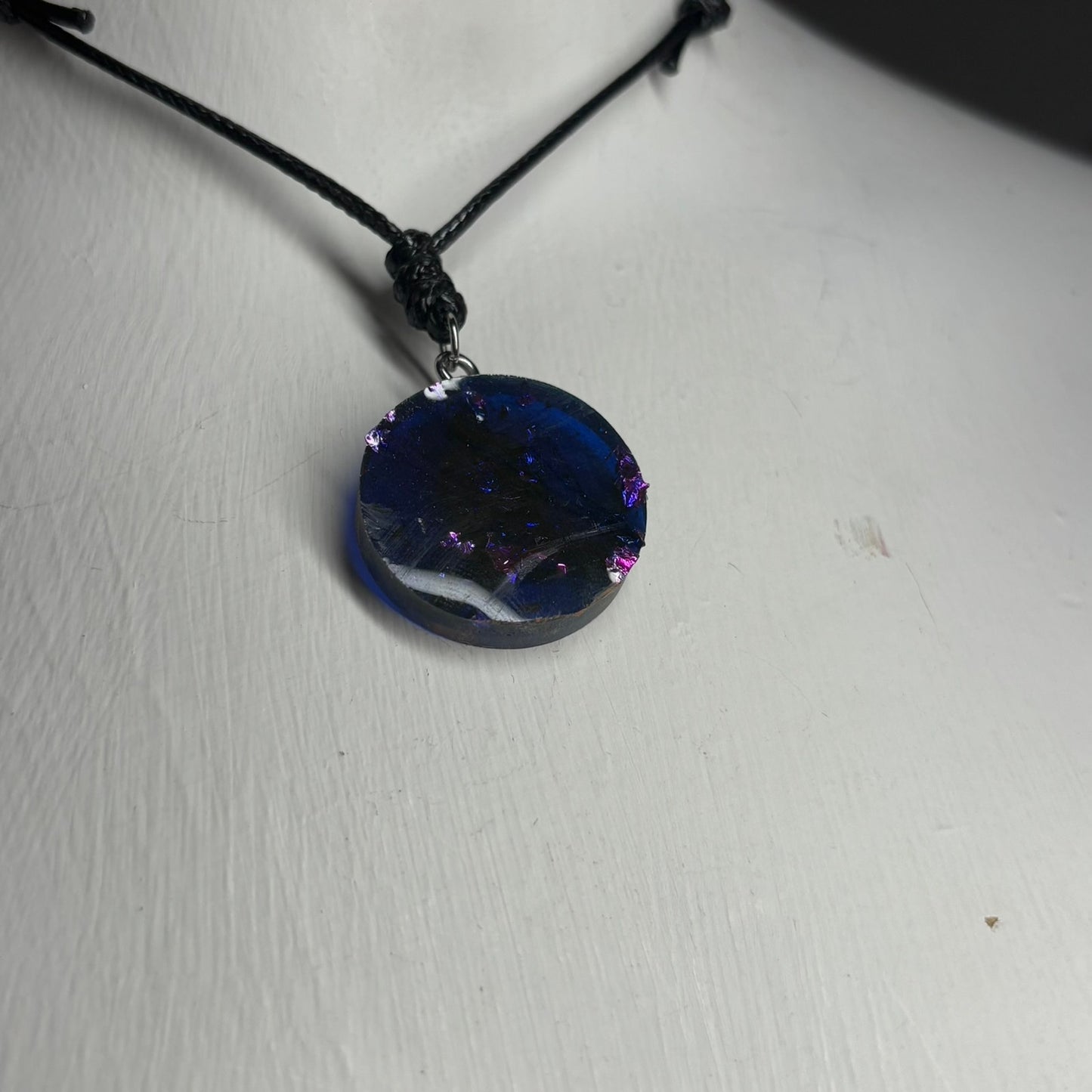 Orange Print Bishop - Handmade Resin Chess Necklace