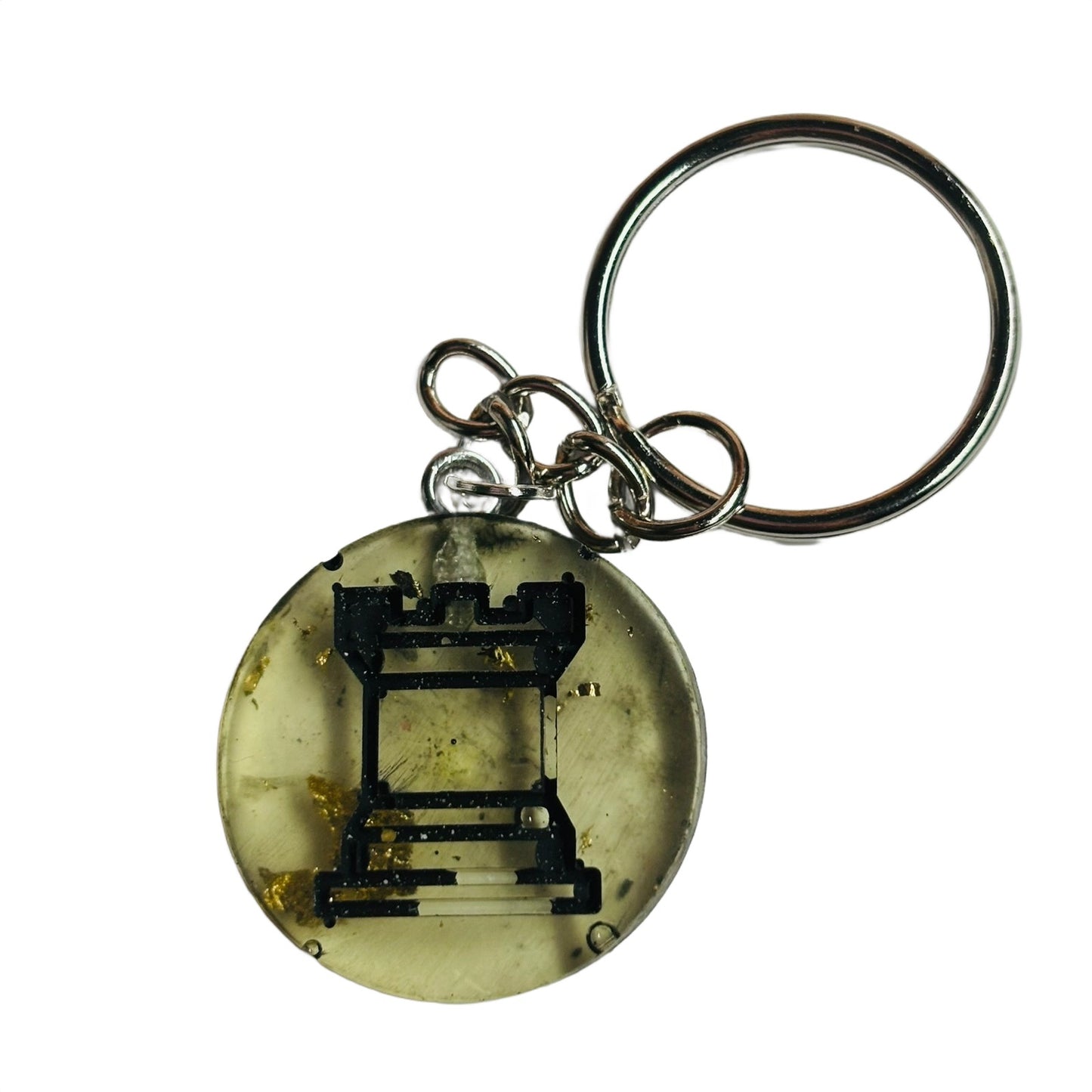 Royal Lime Green Rook - Handmade Resin Keychain