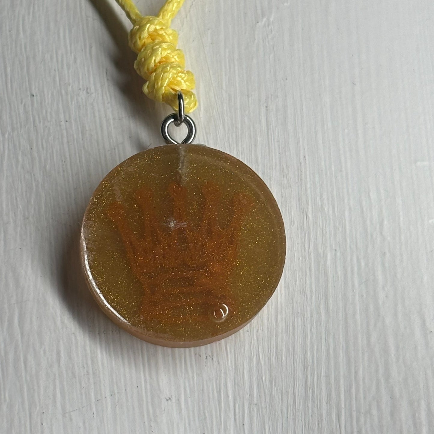 Cream Orange Queen - Handmade Resin Chess Necklace