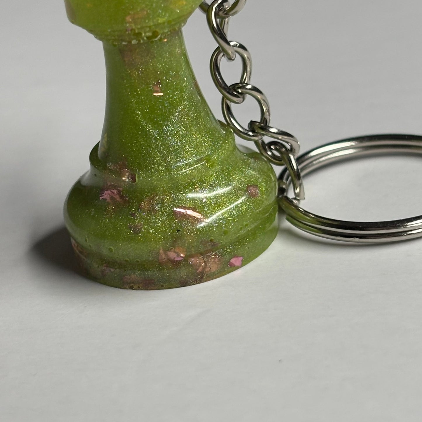 Green Rook - Handmade Resin Keychain