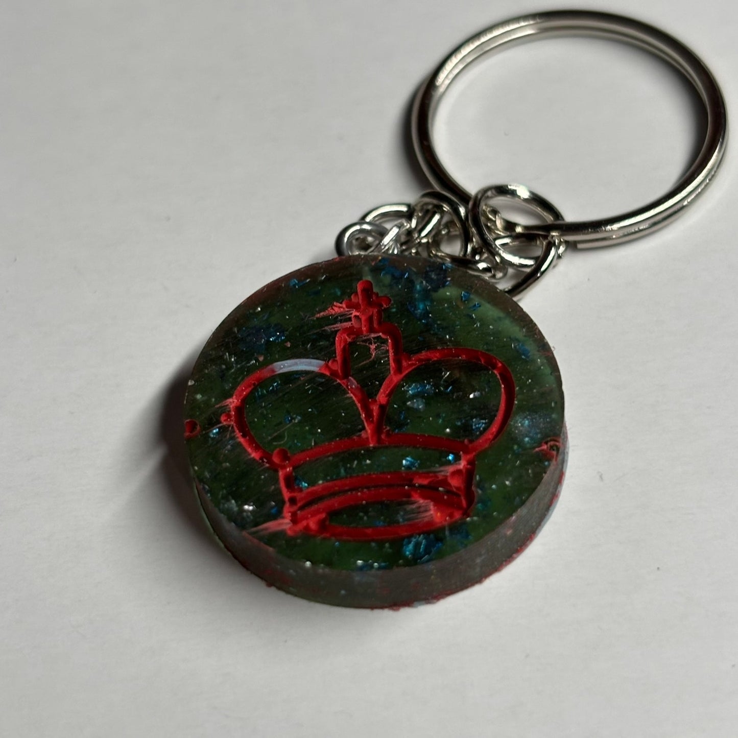 Dark Green King - Handmade Resin Keychain