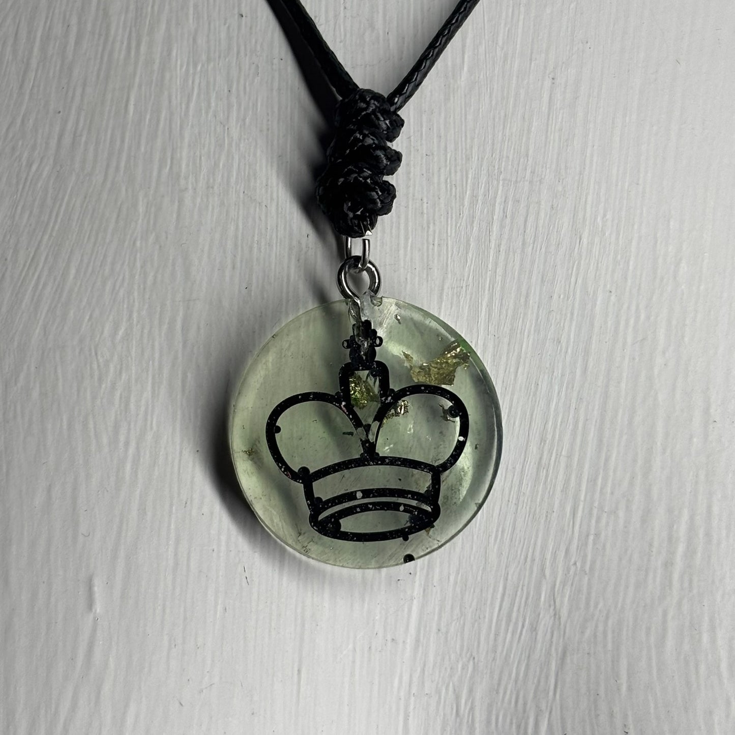 Lemon Green King - Handmade Resin Chess Necklace