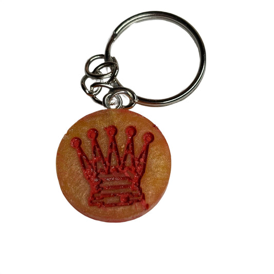 Yellow Red Queen - Handmade Resin Keychain
