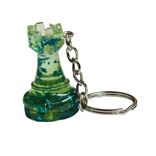 Green Translucent Rook - Handmade Resin Keychain