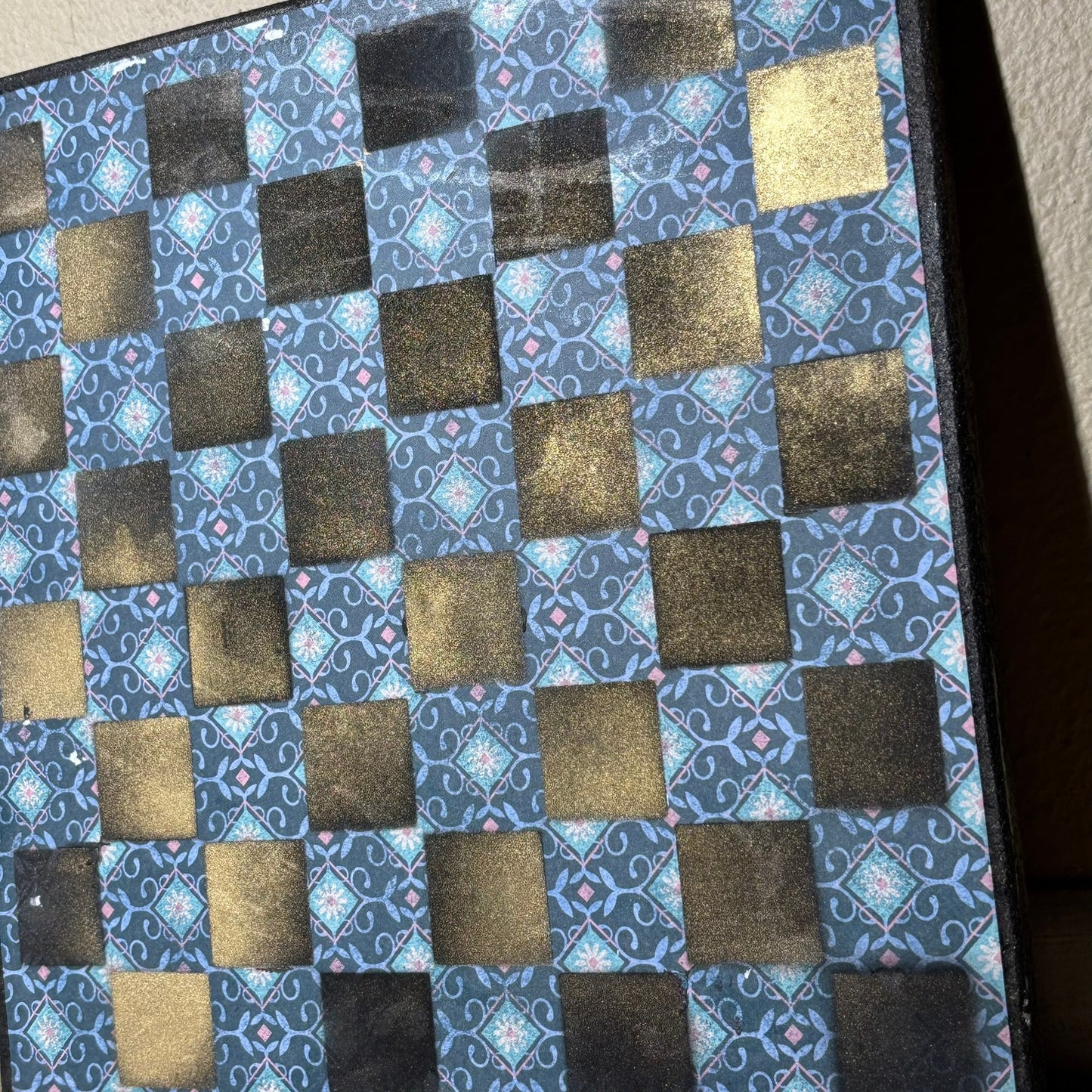 Aqua Blue - Scrapbook Chess Board