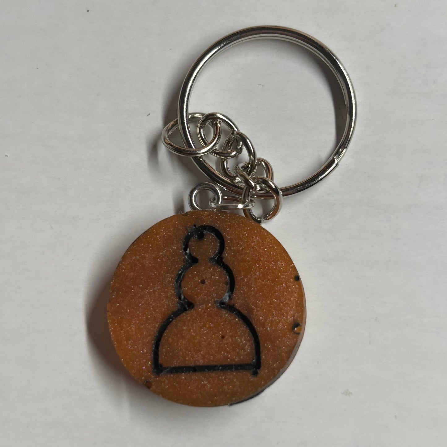 Dark Orange Pawn - Handmade Resin Keychain