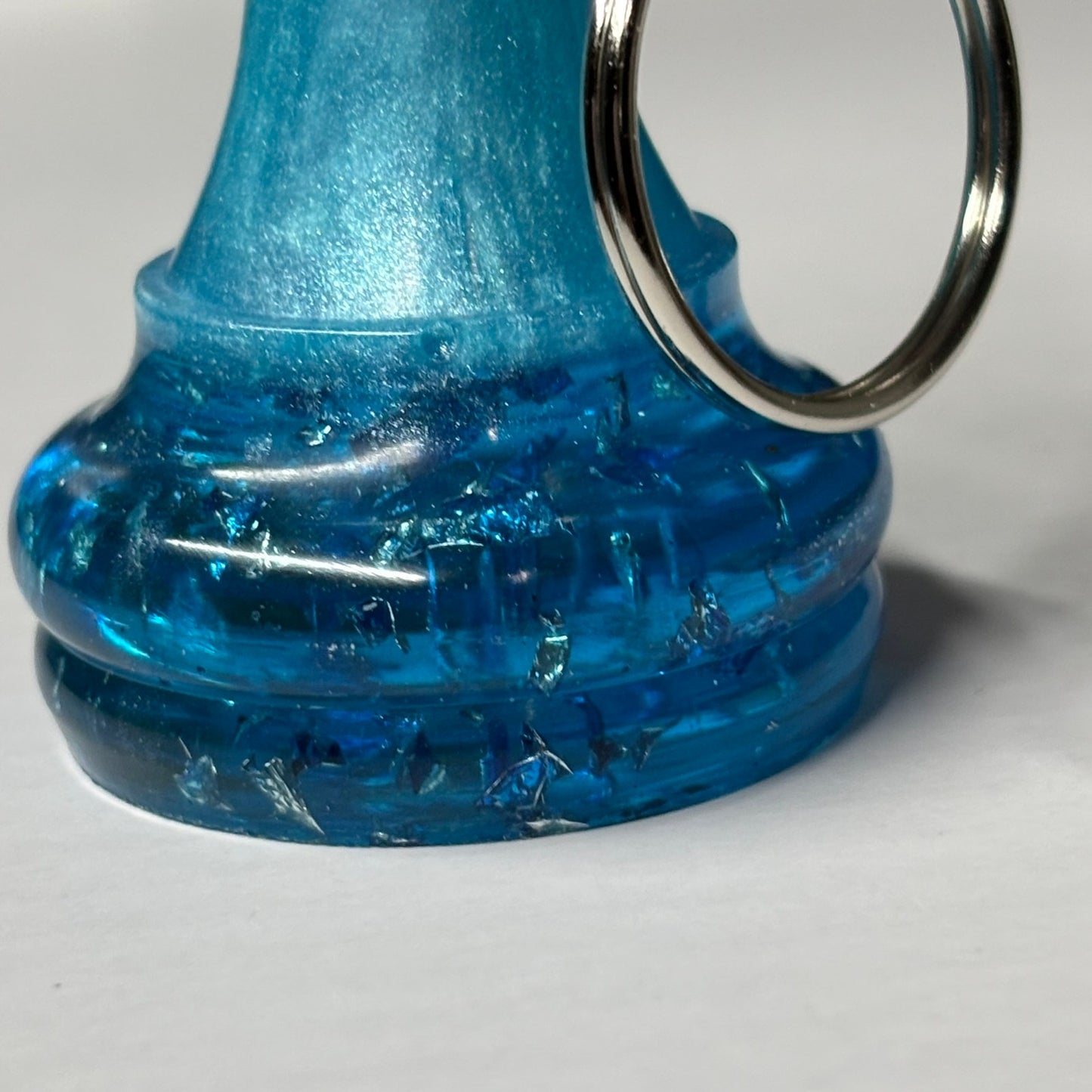 Blue Ice Bishop - Handmade Resin Keychain - Large Edition