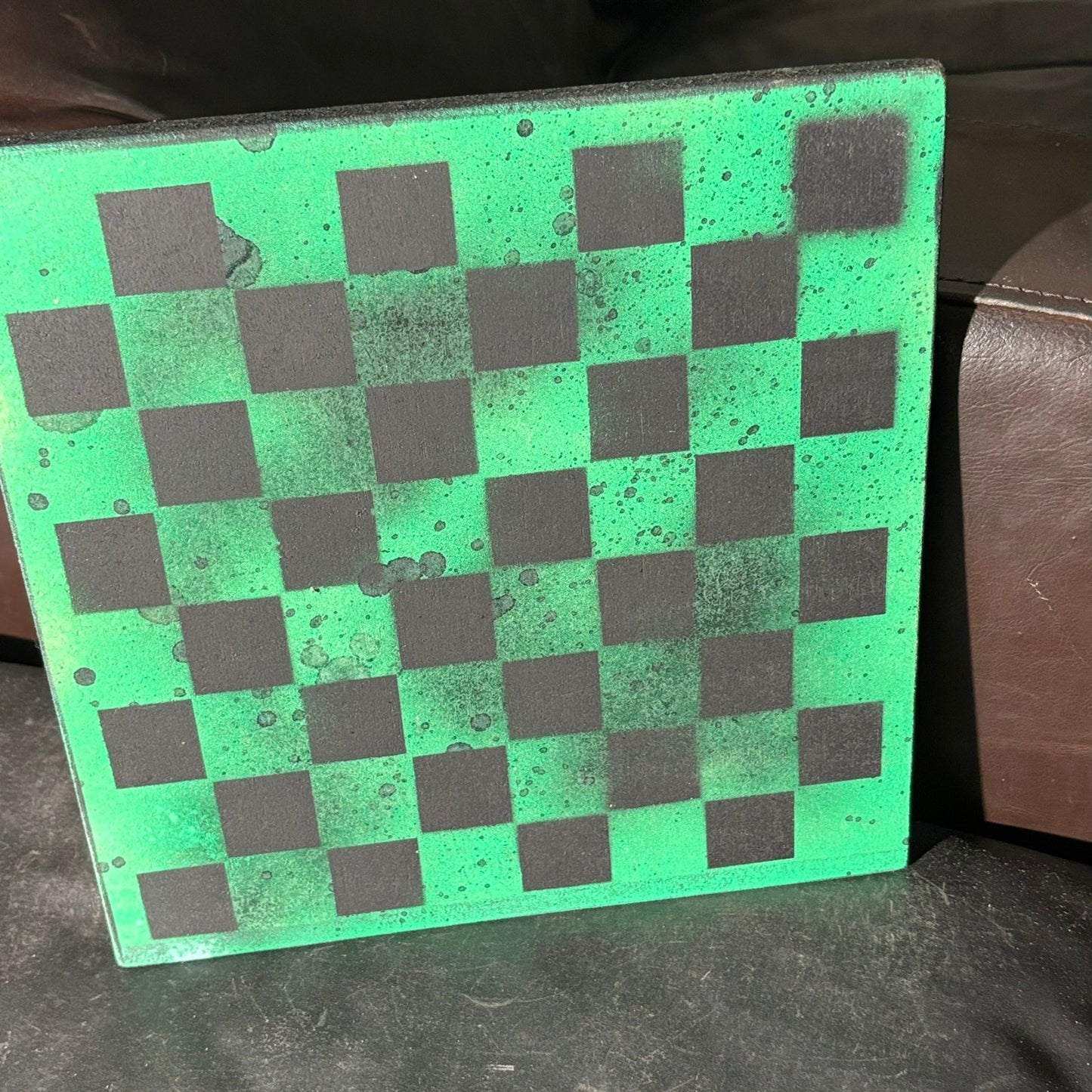Stealth Green - Painted Chess Board