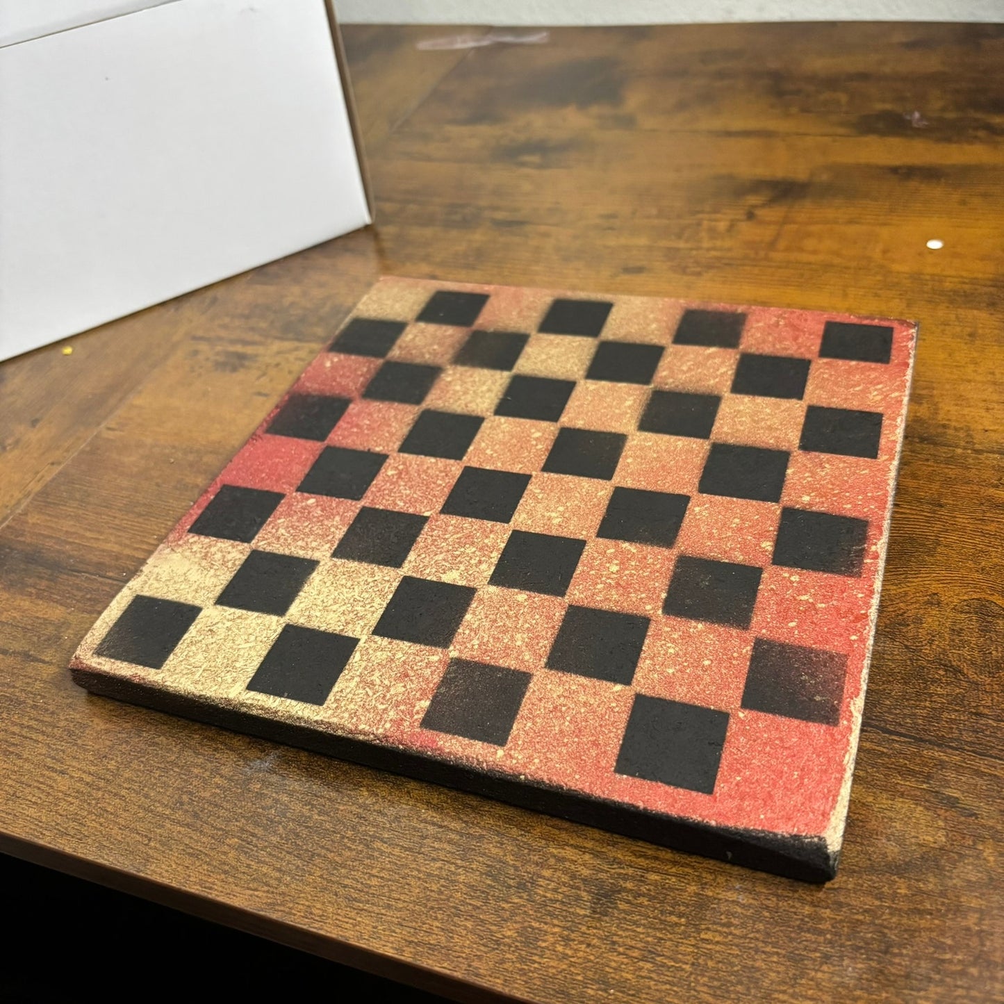 Golden Orange Hue - Painted Double Sided Chess Board