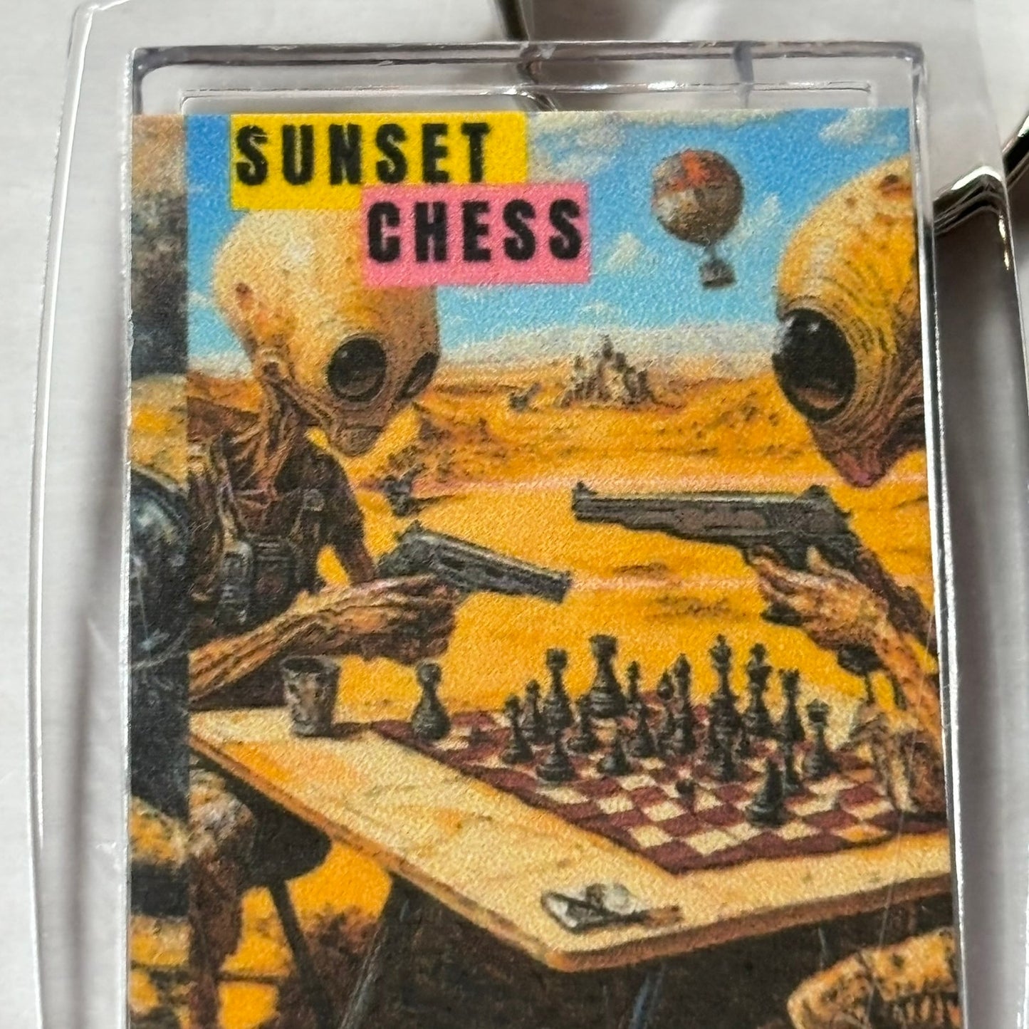 Alien Duel - Chess  Photo Keychain