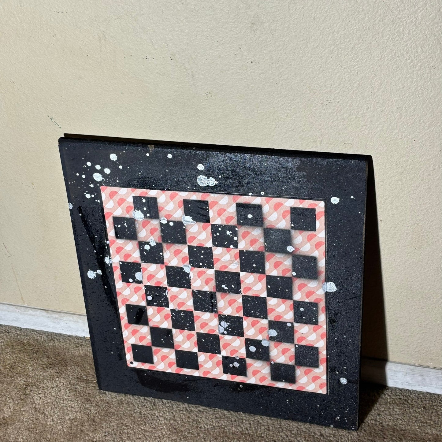Peach Orange Chrome Drip - Large Scrapbook Chess Board