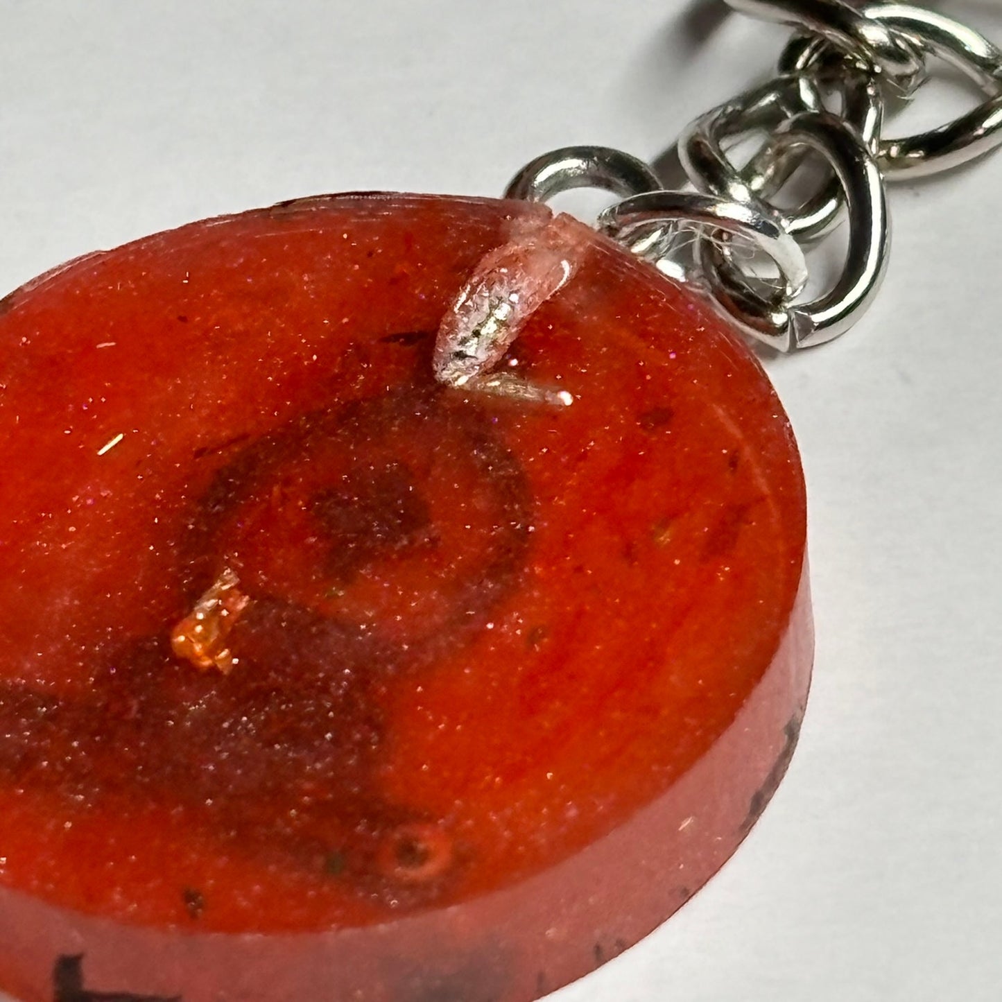 Vibrant Red Bishop - Handmade Resin Keychain