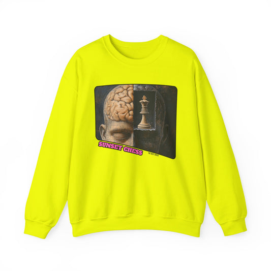 It's All In The Mind - Neon Green Chess Crewneck Sweater