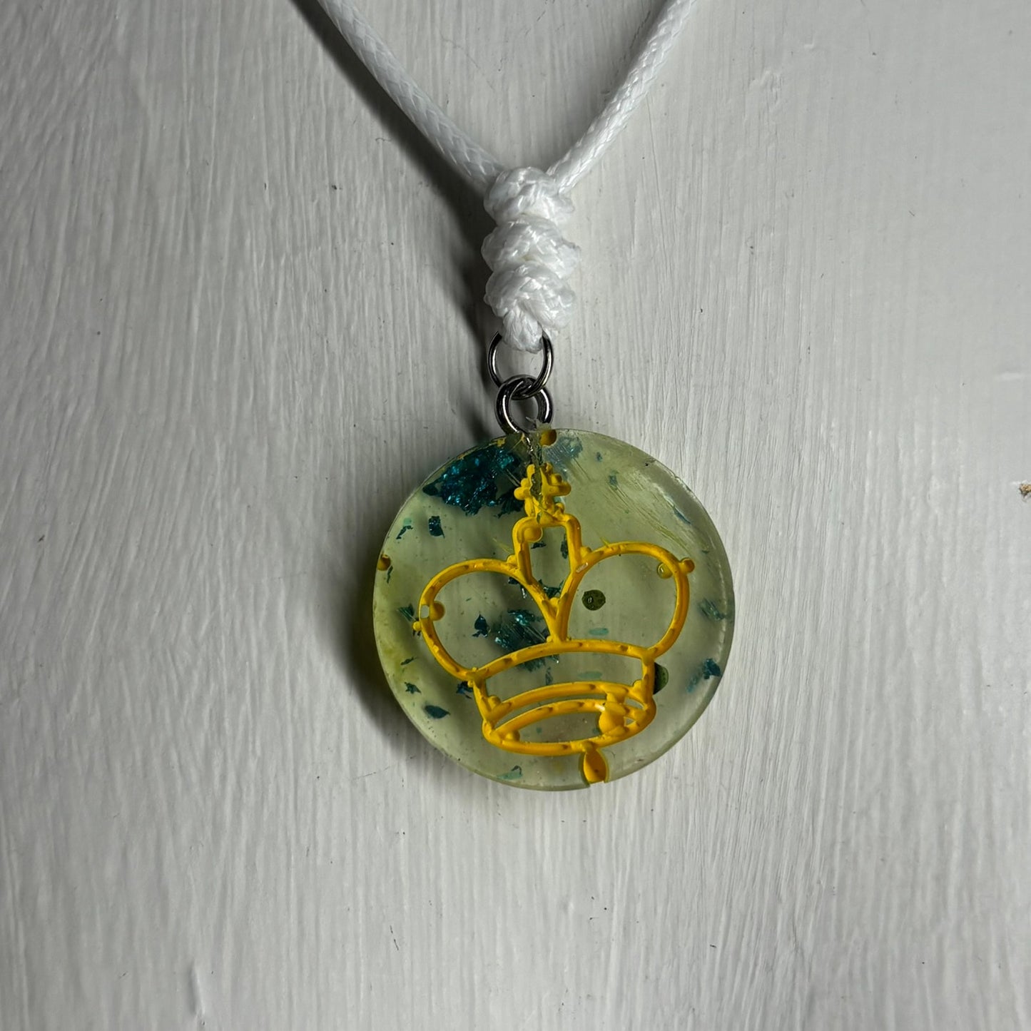 Green Translucent King - Handmade Resin Chess Necklace