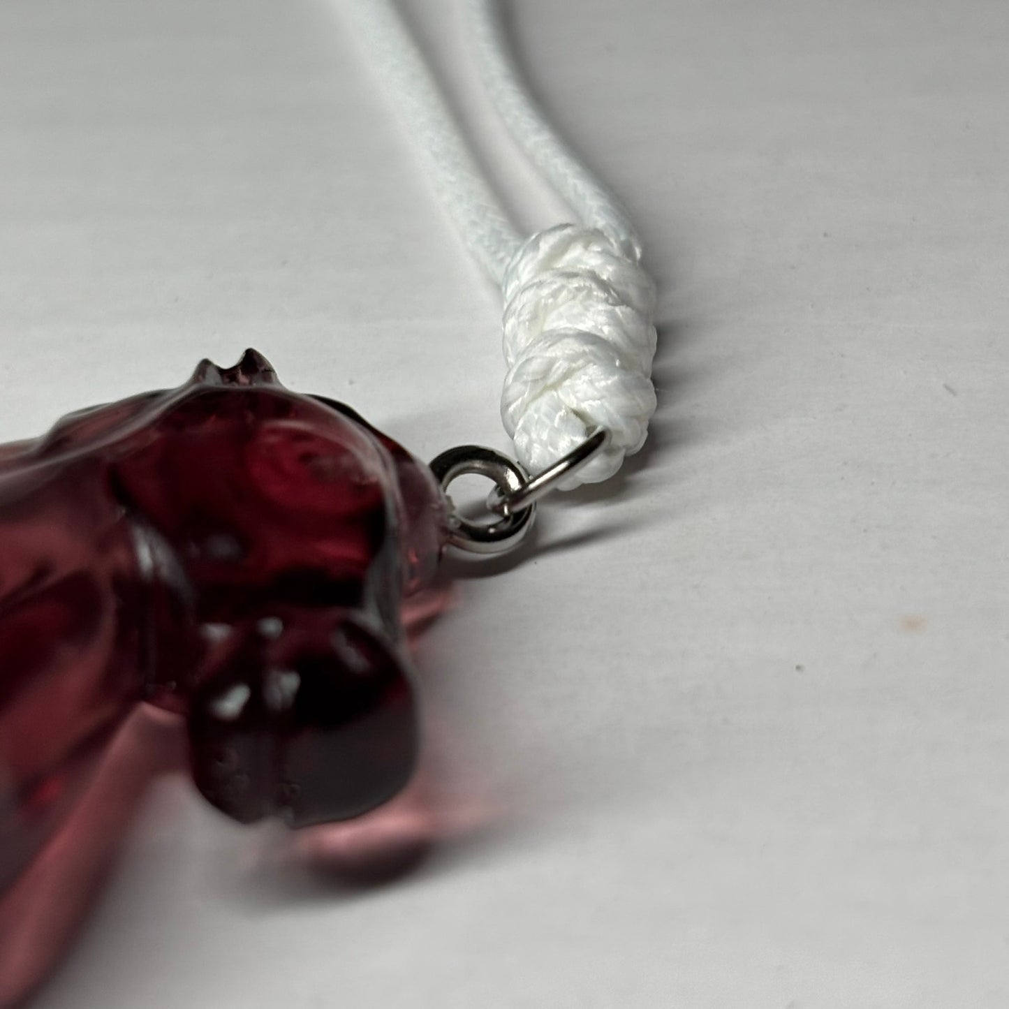 Violet Red Knight - Handmade Resin Chess Necklace