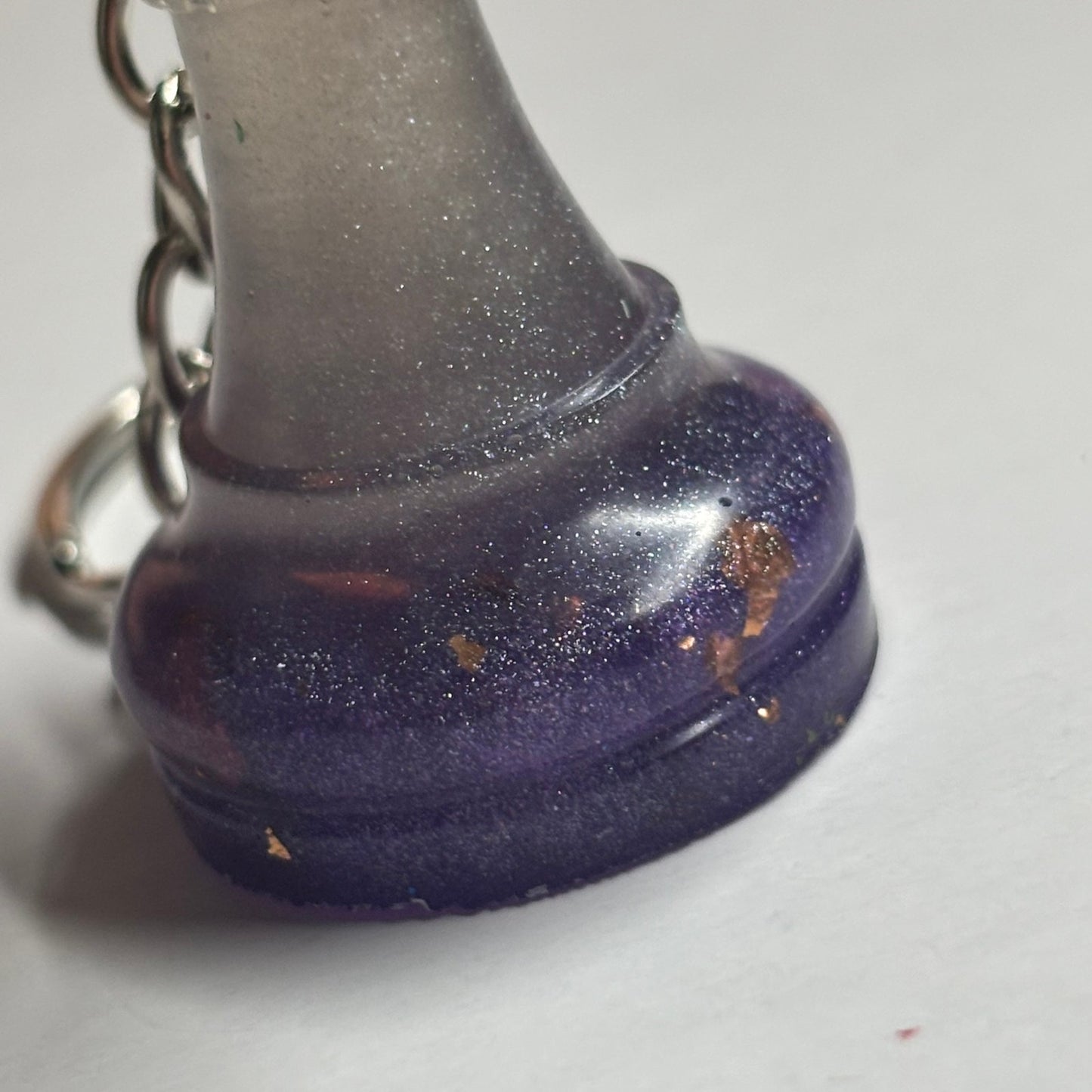 Crystal Purple Rook - Handmade Resin Keychain