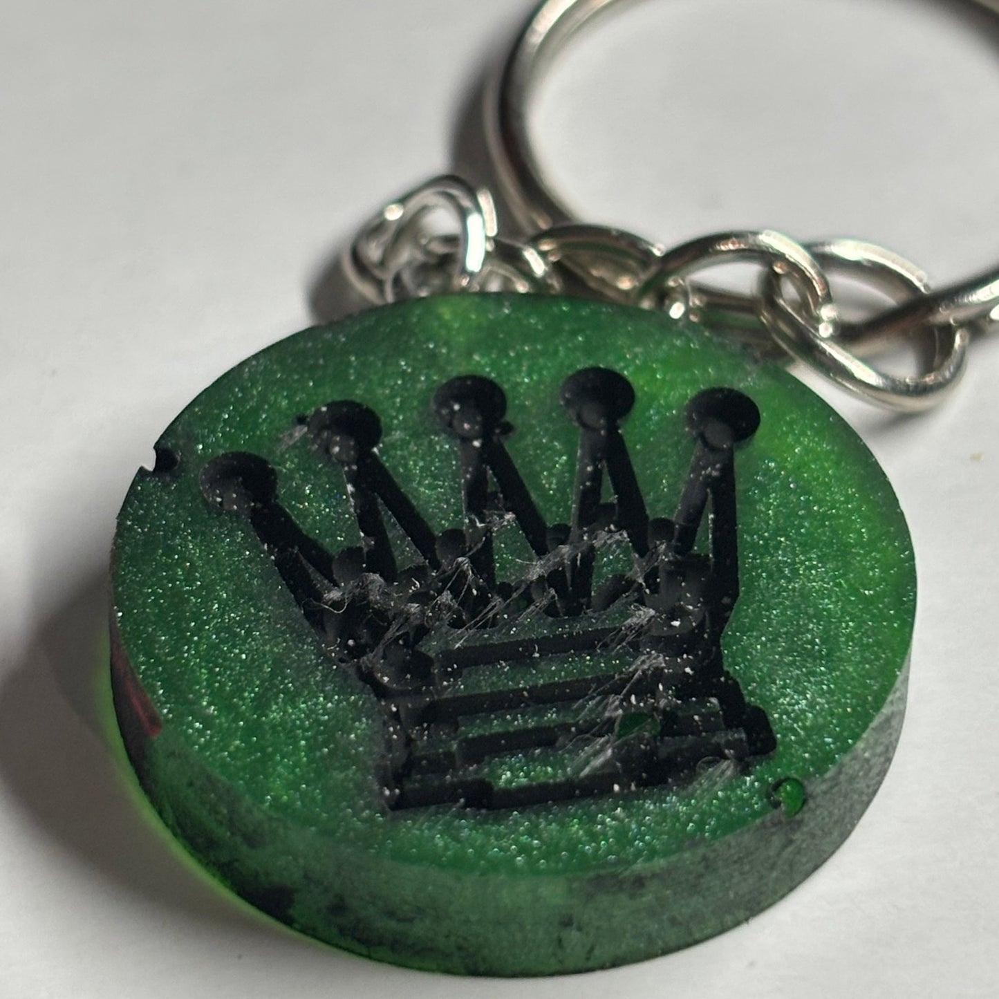 Green Black Queen - Handmade Resin Keychain