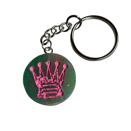 The Green Pink Queen - Handmade Resin Keychain