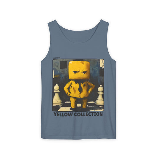 Moody Chess Guy - Faded Blue Chess Tank Top