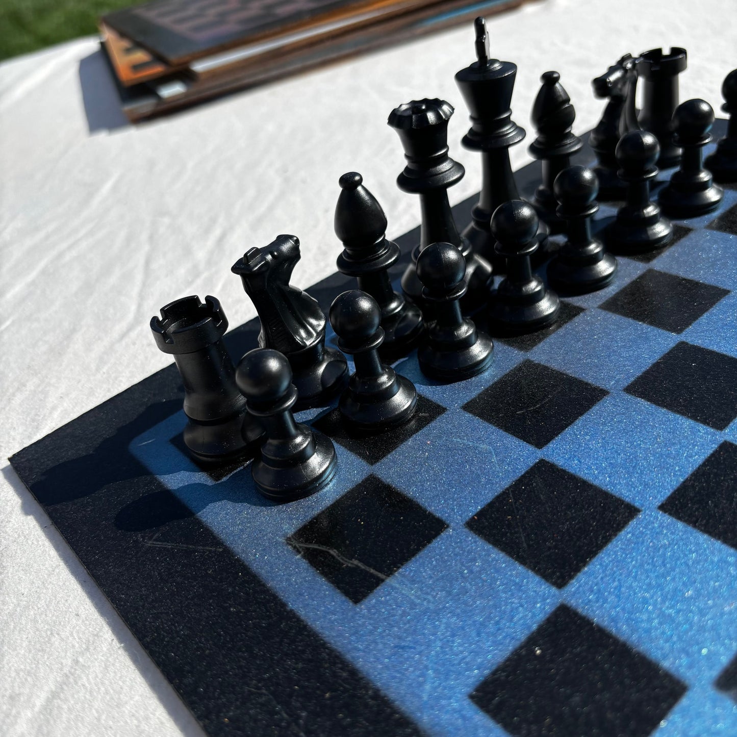 Metallic Blue - Painted Chess Set