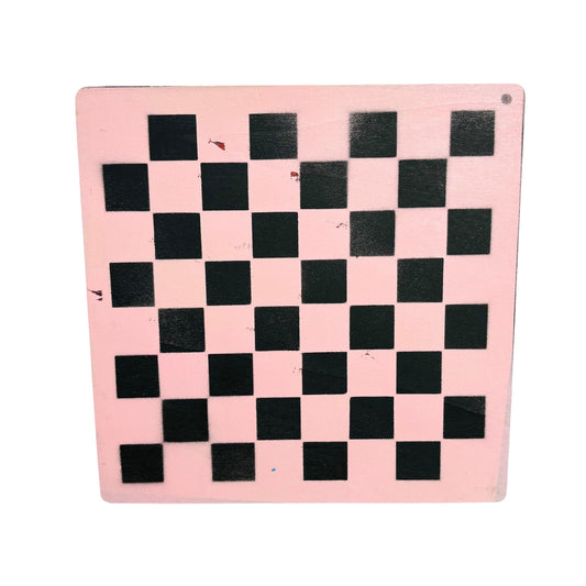 Pink & Black - Painted Thin Wooden Chess Board