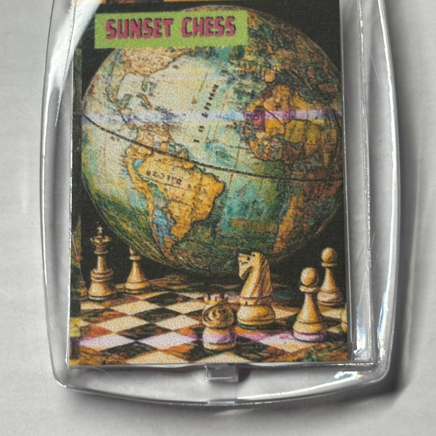 The Globe - Chess  Photo Keychain