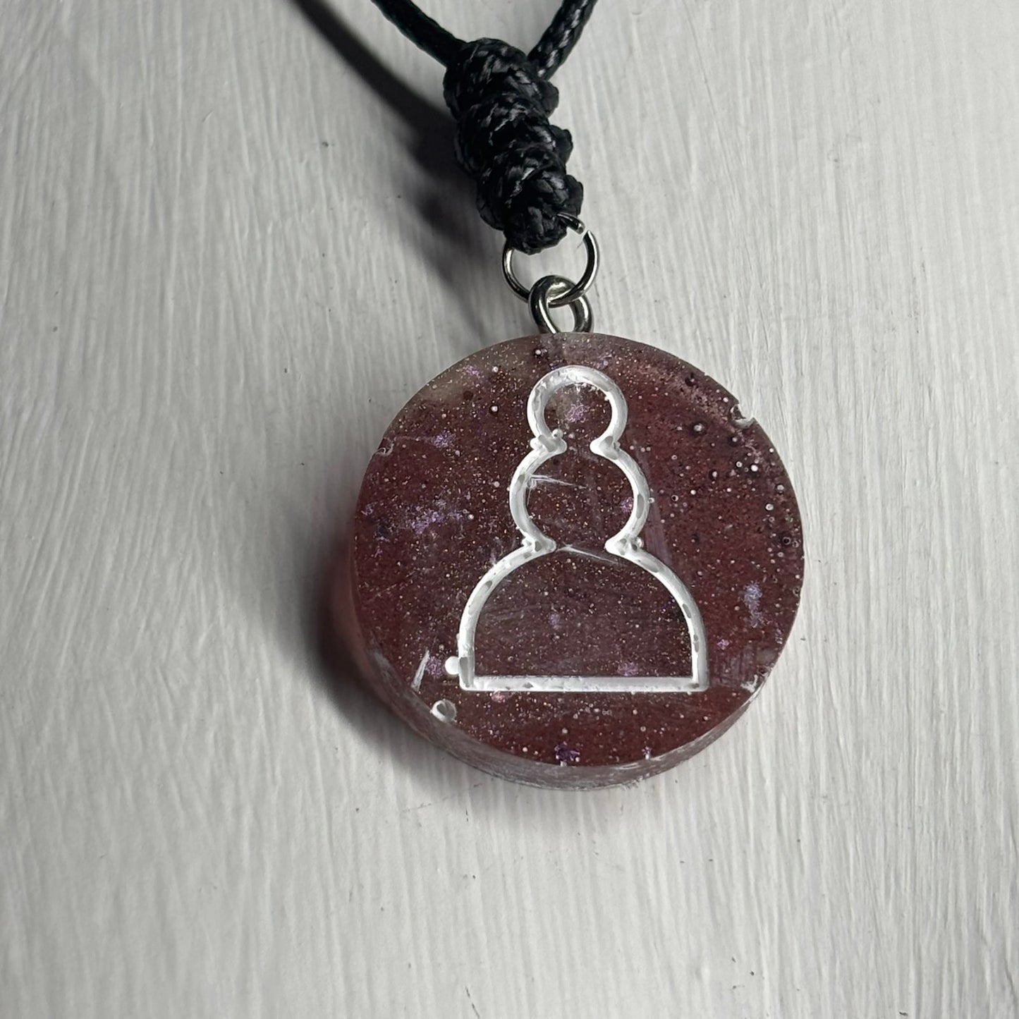 Vintage Pawn - Handmade Resin Chess Necklace