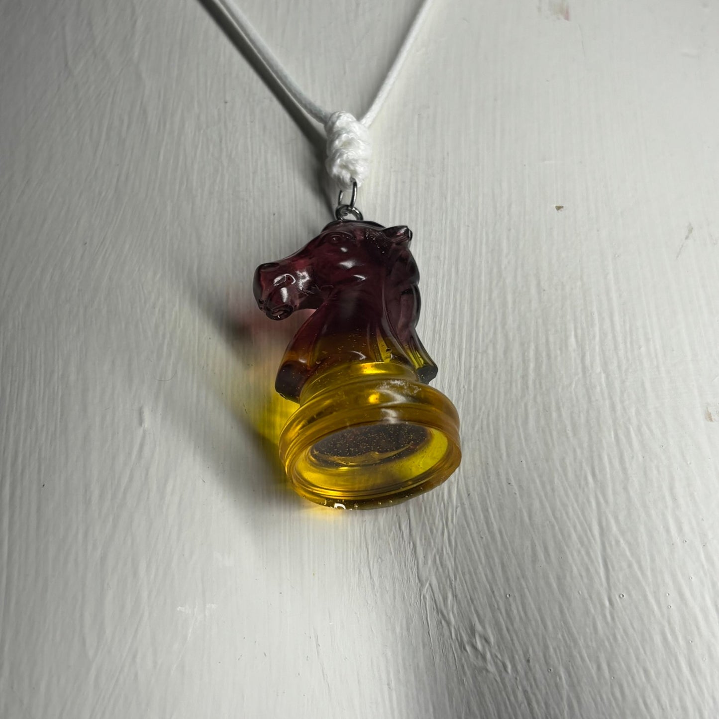 Vintage Knight - Handmade Resin Chess Necklace