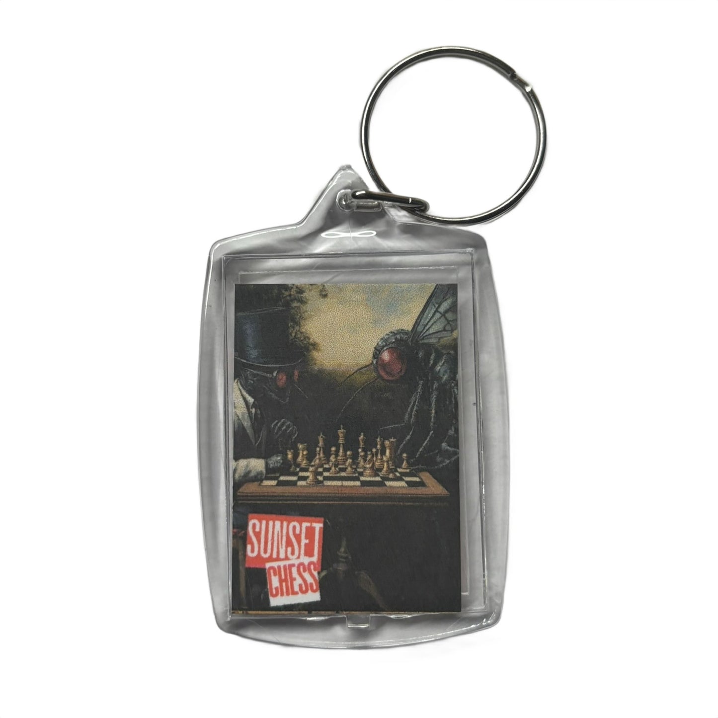 Flies Play Chess - Chess  Photo Keychain