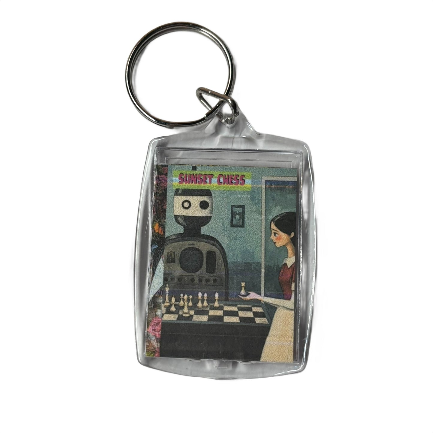 Robot Training - Chess  Photo Keychain