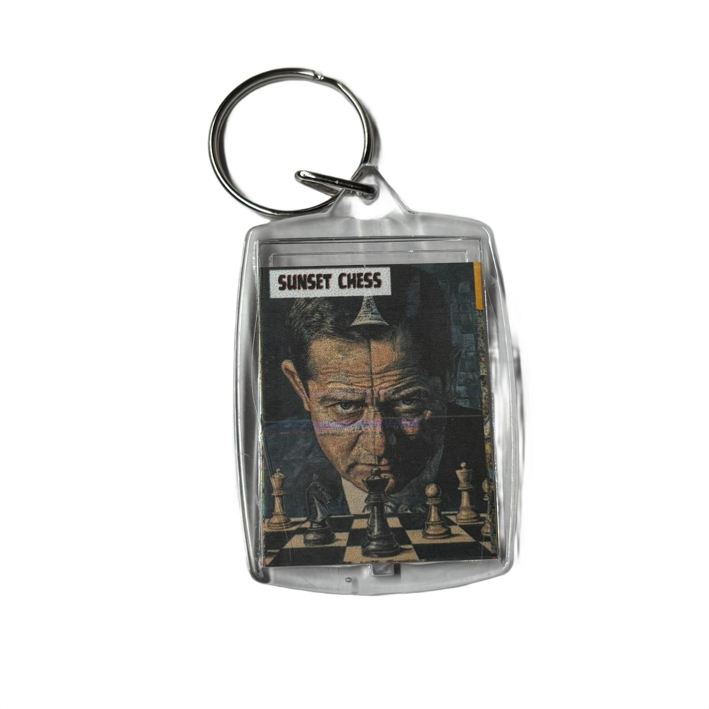 The Hard Mind - Sunset Chess Photo Keychain