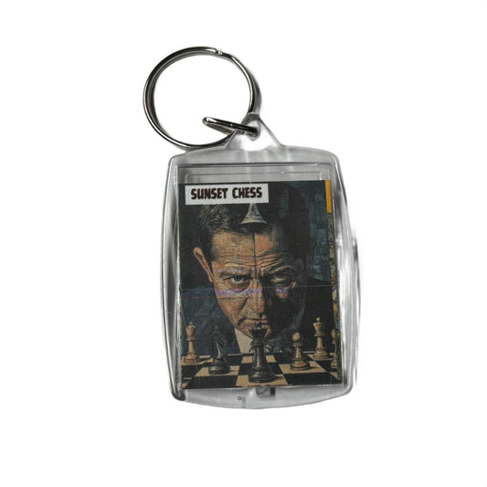 The Hard Mind - Sunset Chess Photo Keychain