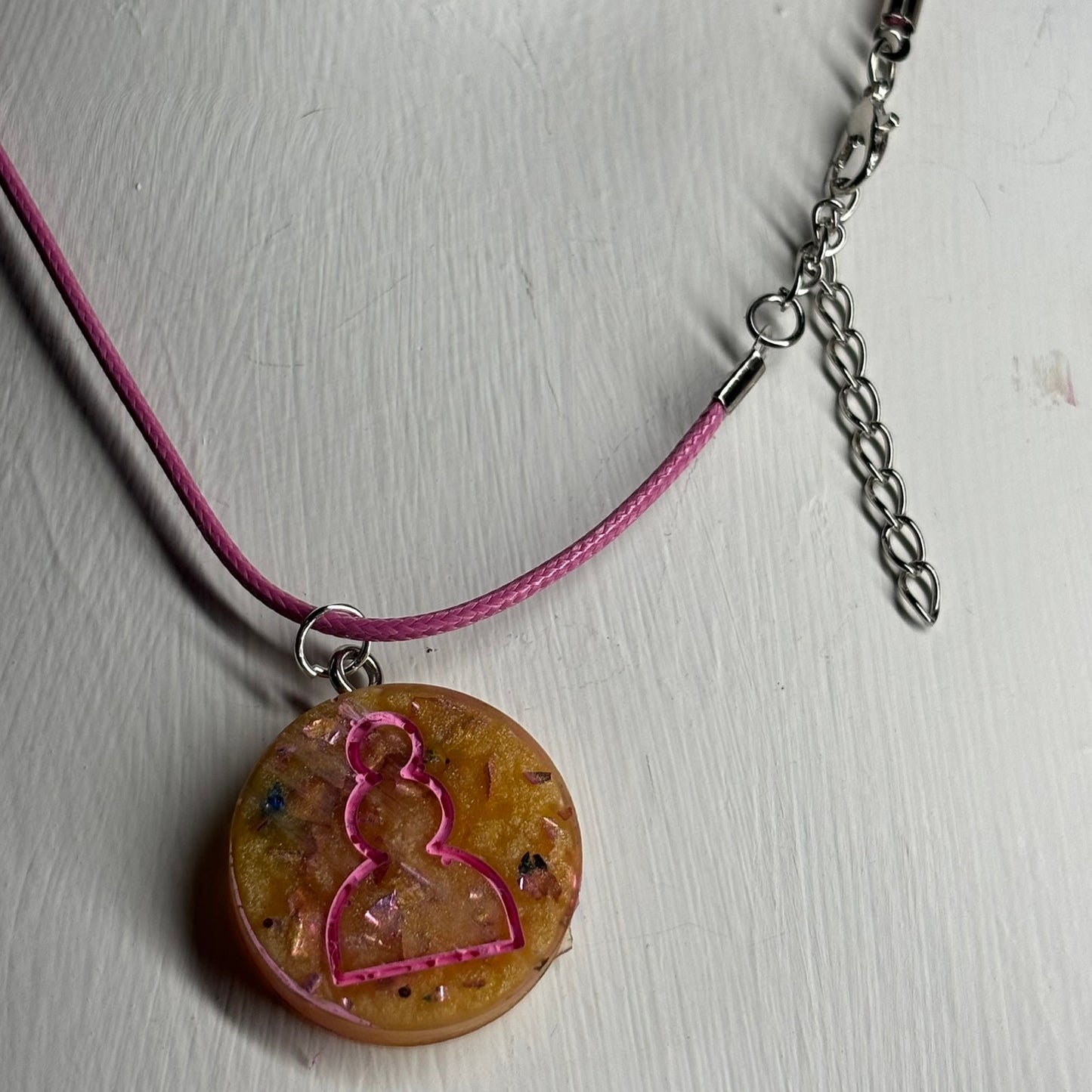 Banana Pink Pawn - Handmade Resin Chess Necklace