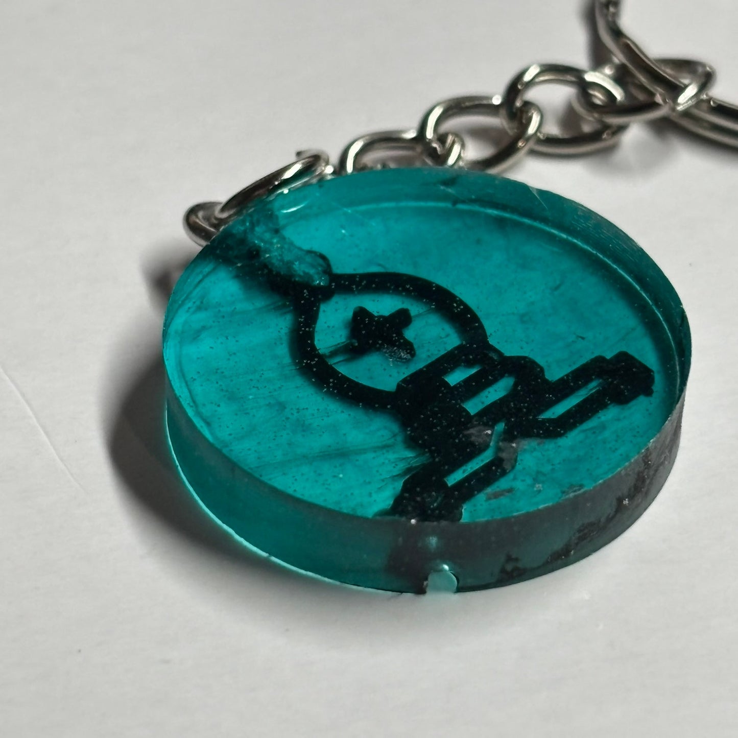 Blue Pool Bishop - Handmade Resin Keychain - Flat Edition