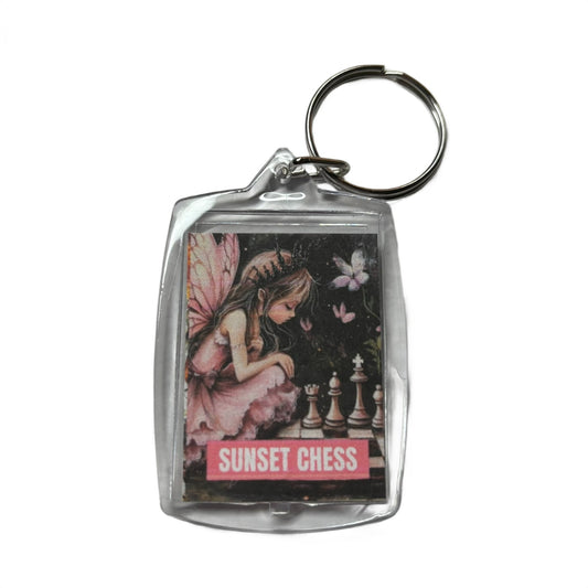 Pink Fairy - Chess  Photo Keychain