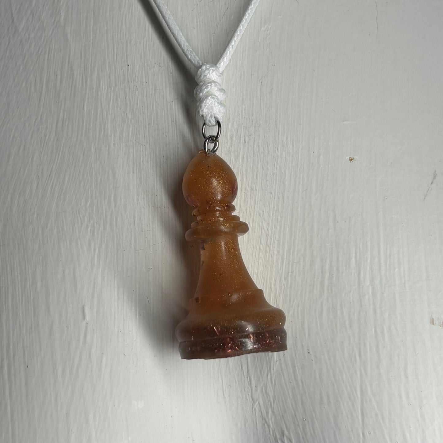 Brown Bishop - Handmade Resin Chess Necklace