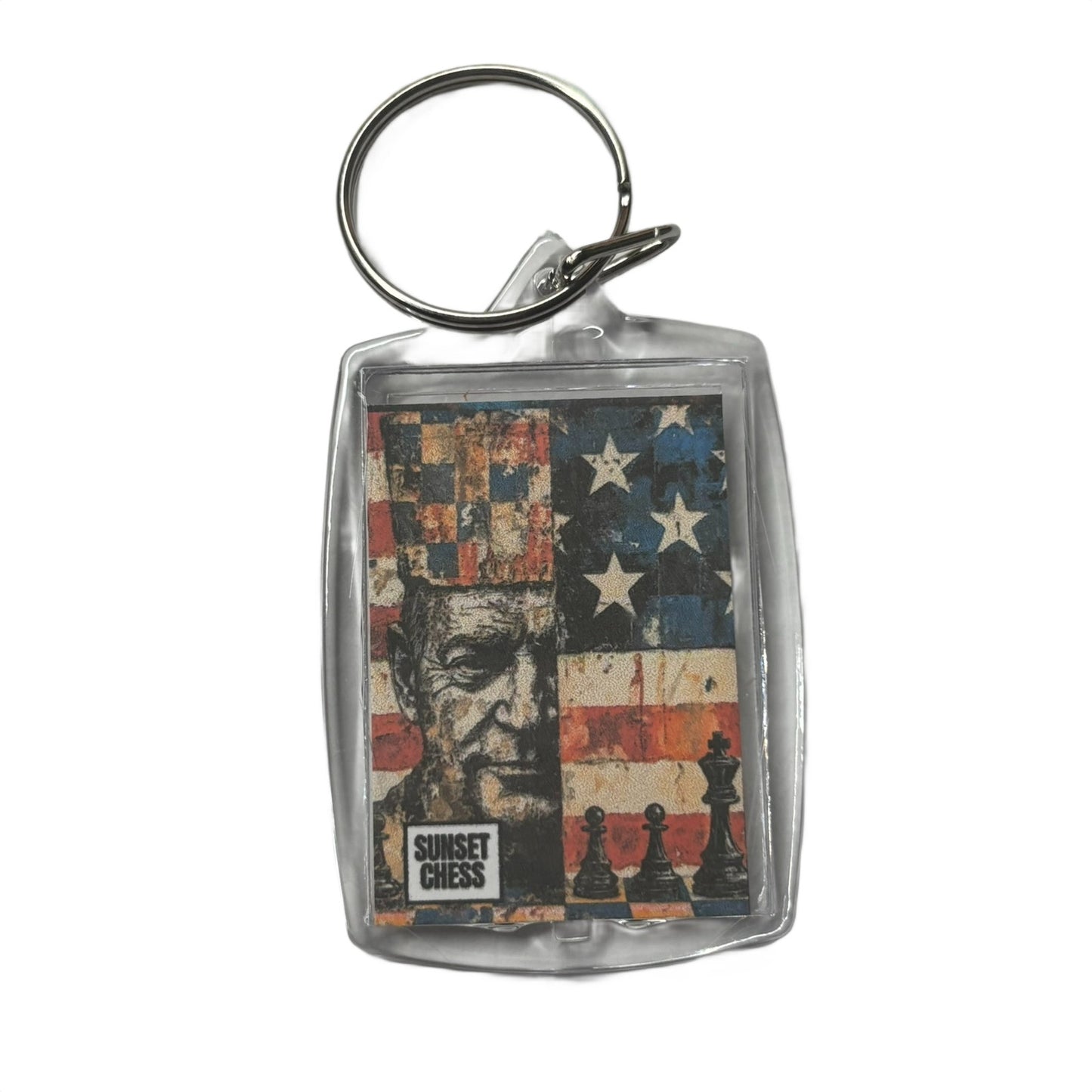 American Pride - Chess  Photo Keychain