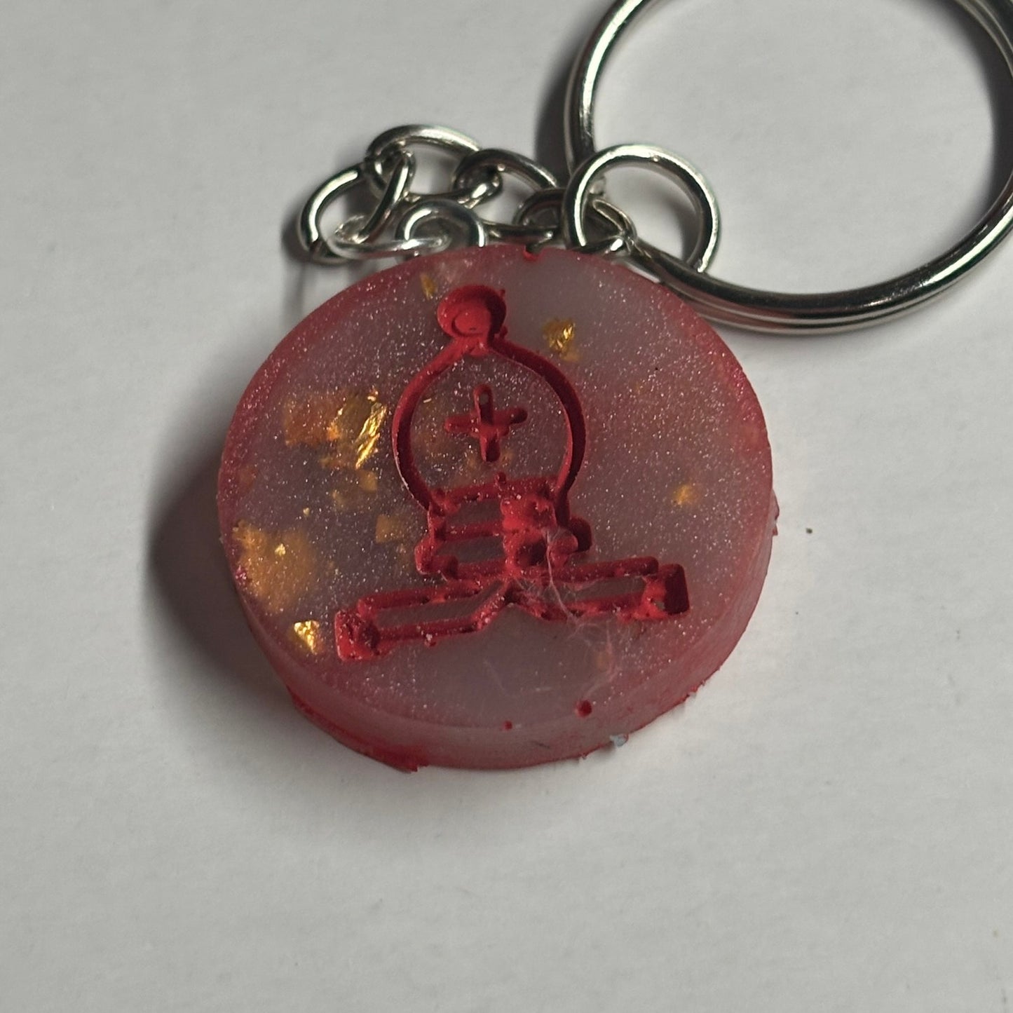 Amber Red Bishop - Handmade Resin Keychain