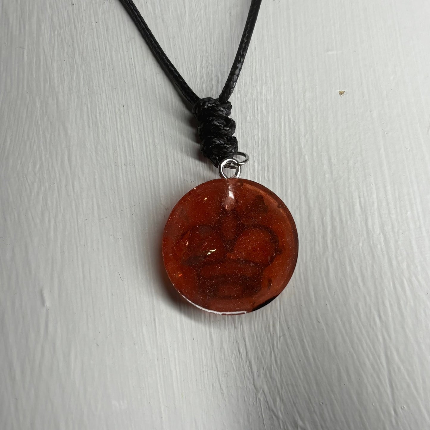 Dark Red King - Handmade Resin Chess Necklace