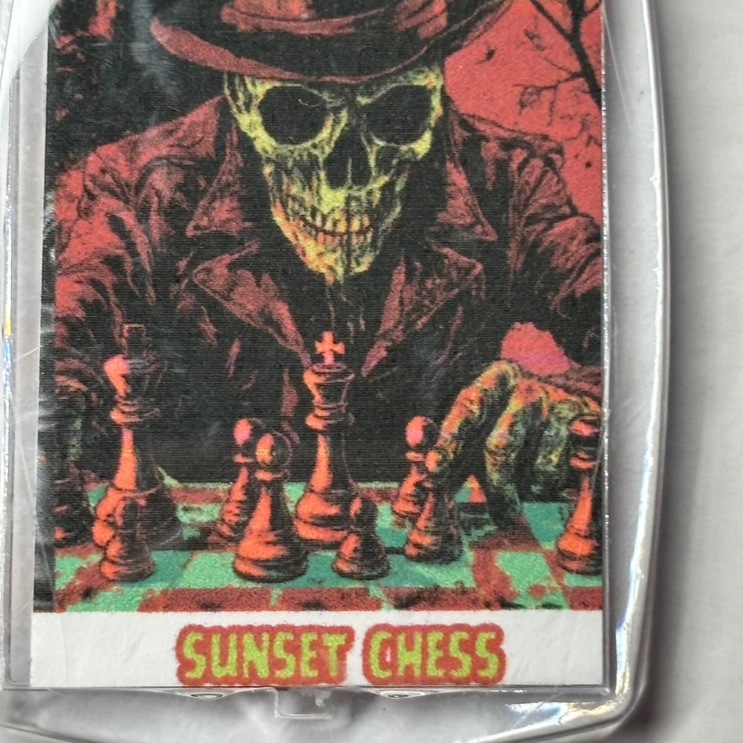 Skeleton Cowboy - Chess  Photo Keychain