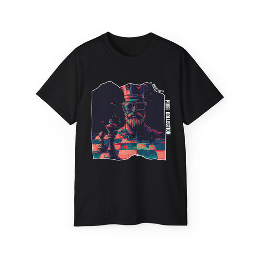 Neon Pixel King - Black Chess T Shirt
