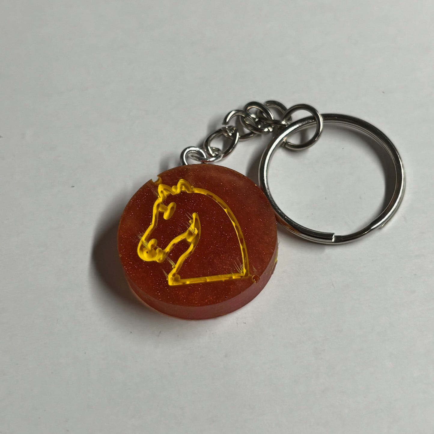 Yellow Red Knight - Handmade Resin Keychain