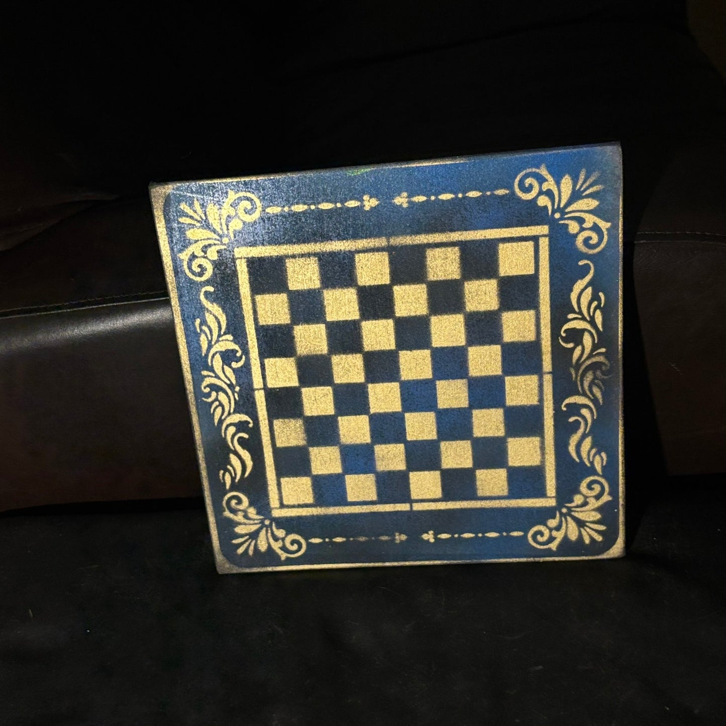 Blue Gold - Painted Chess Board