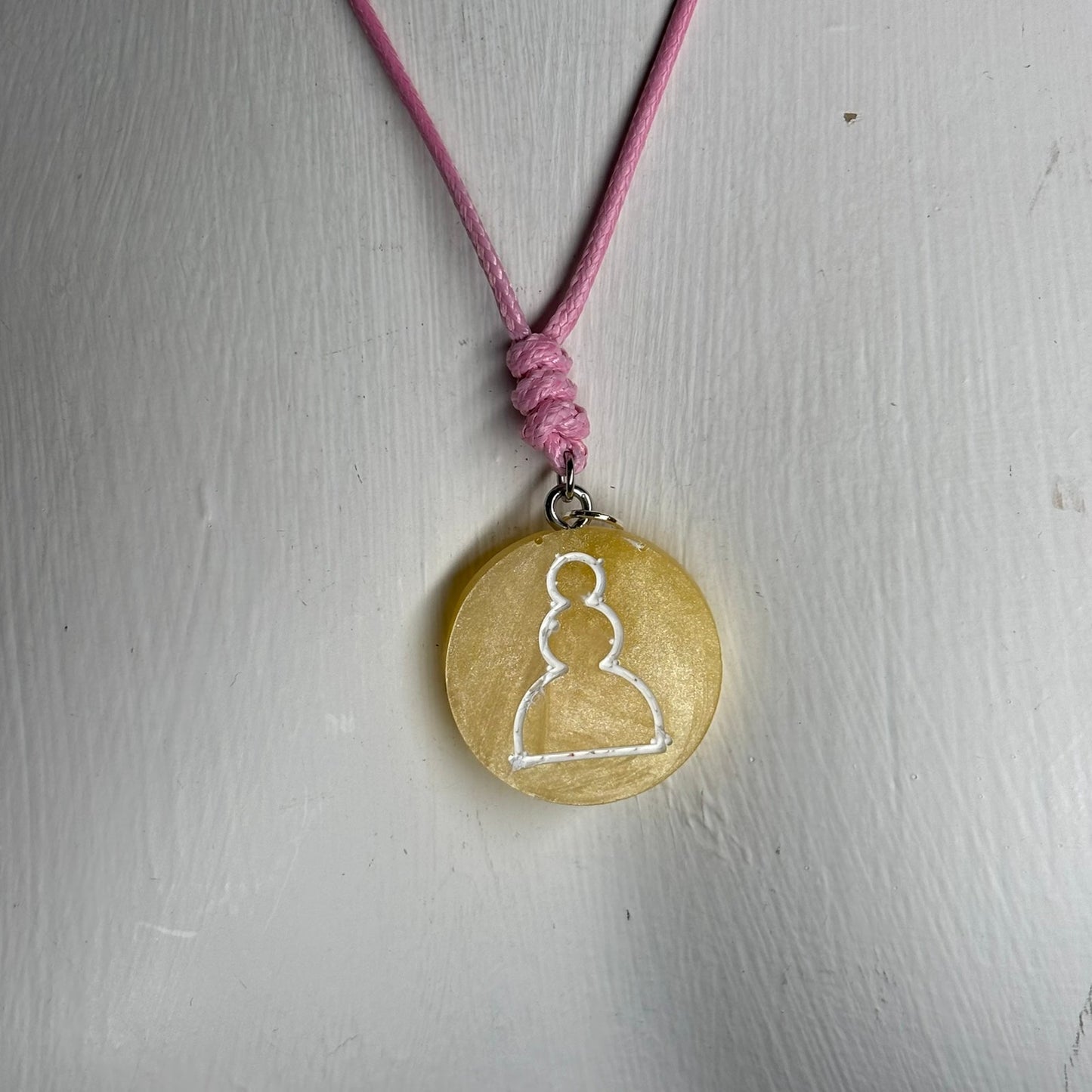 Yellow Sunshine Pawn - Handmade Resin Chess Necklace