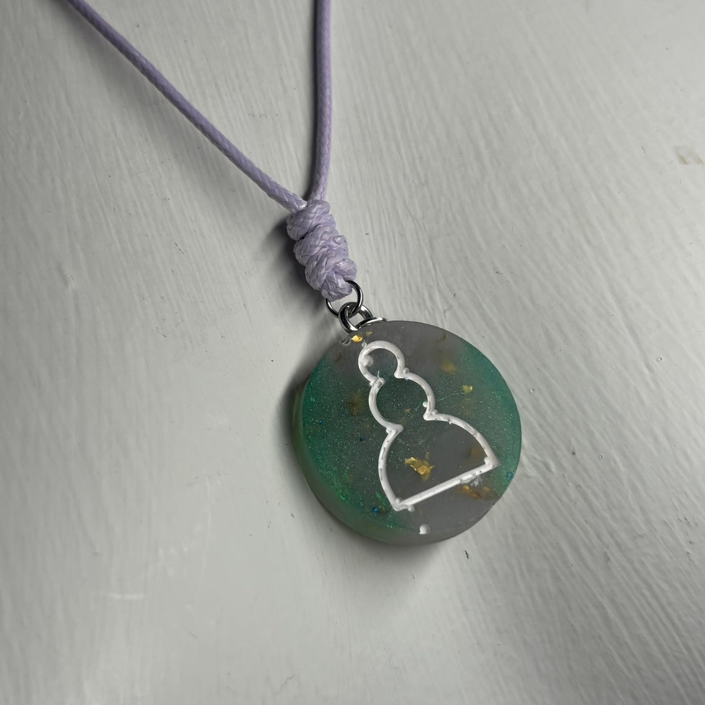 Crystal Green Pawn - Handmade Resin Chess Necklace