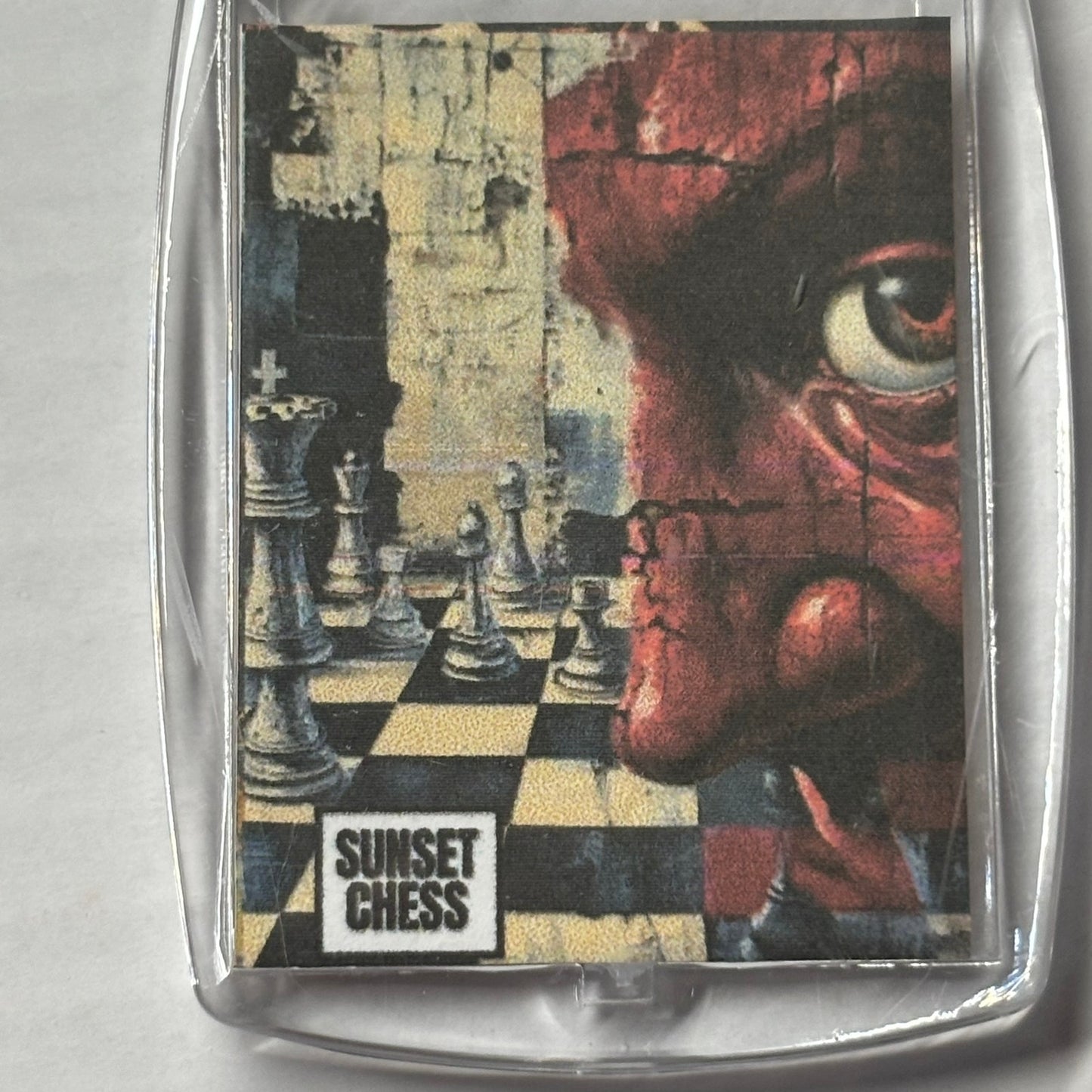 Half Face - Chess  Photo Keychain
