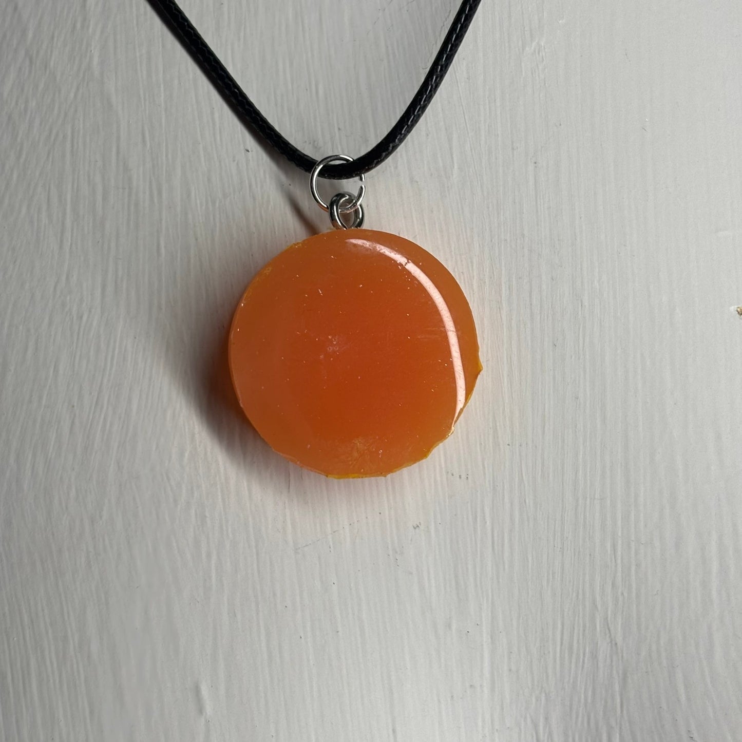 Peach Orange Pawn - Handmade Resin Chess Necklace