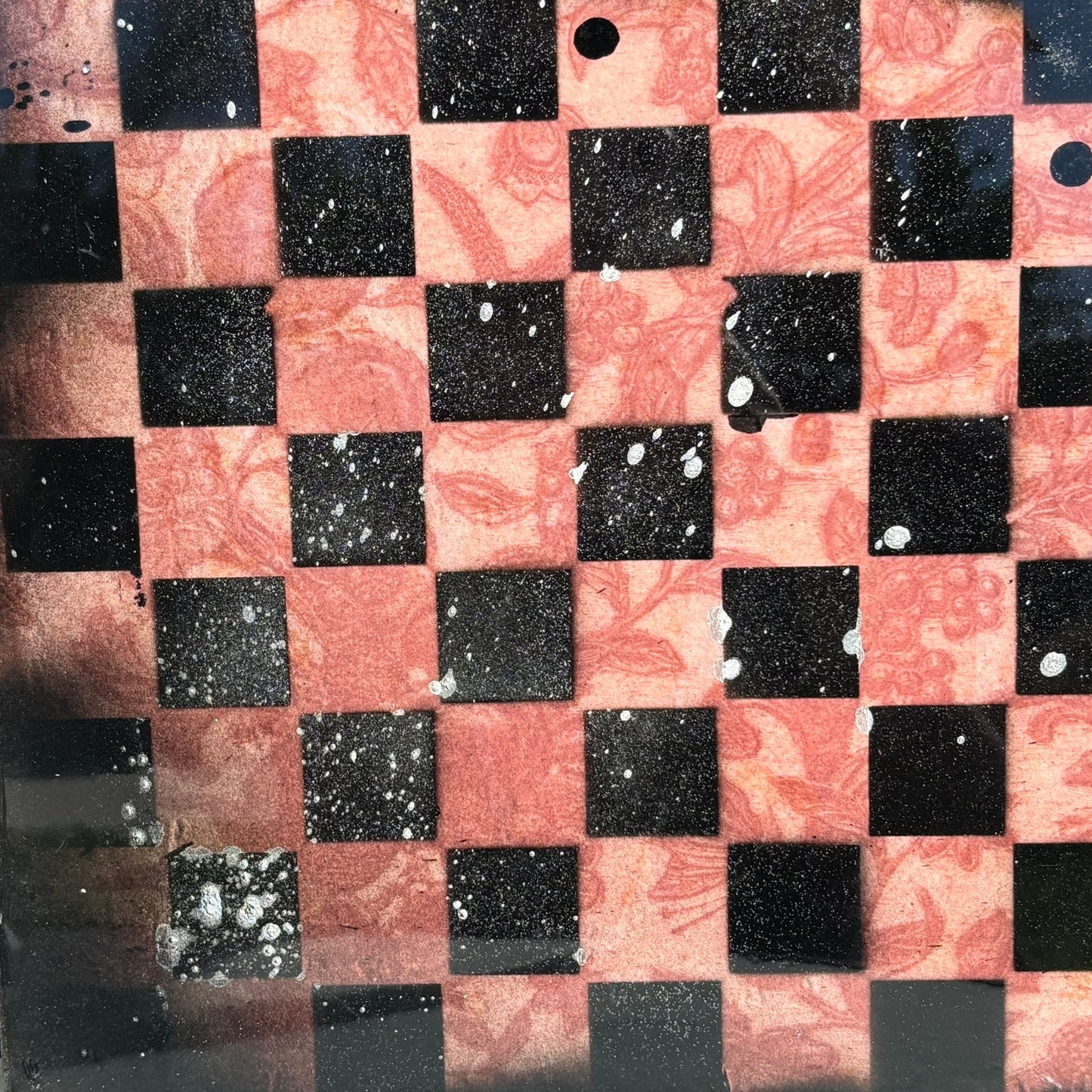 Vintage Cream Pink - Resin Coated Chess Board