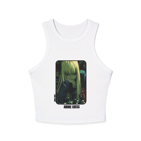 Pondering The Game - Women's White Chess Tank Top