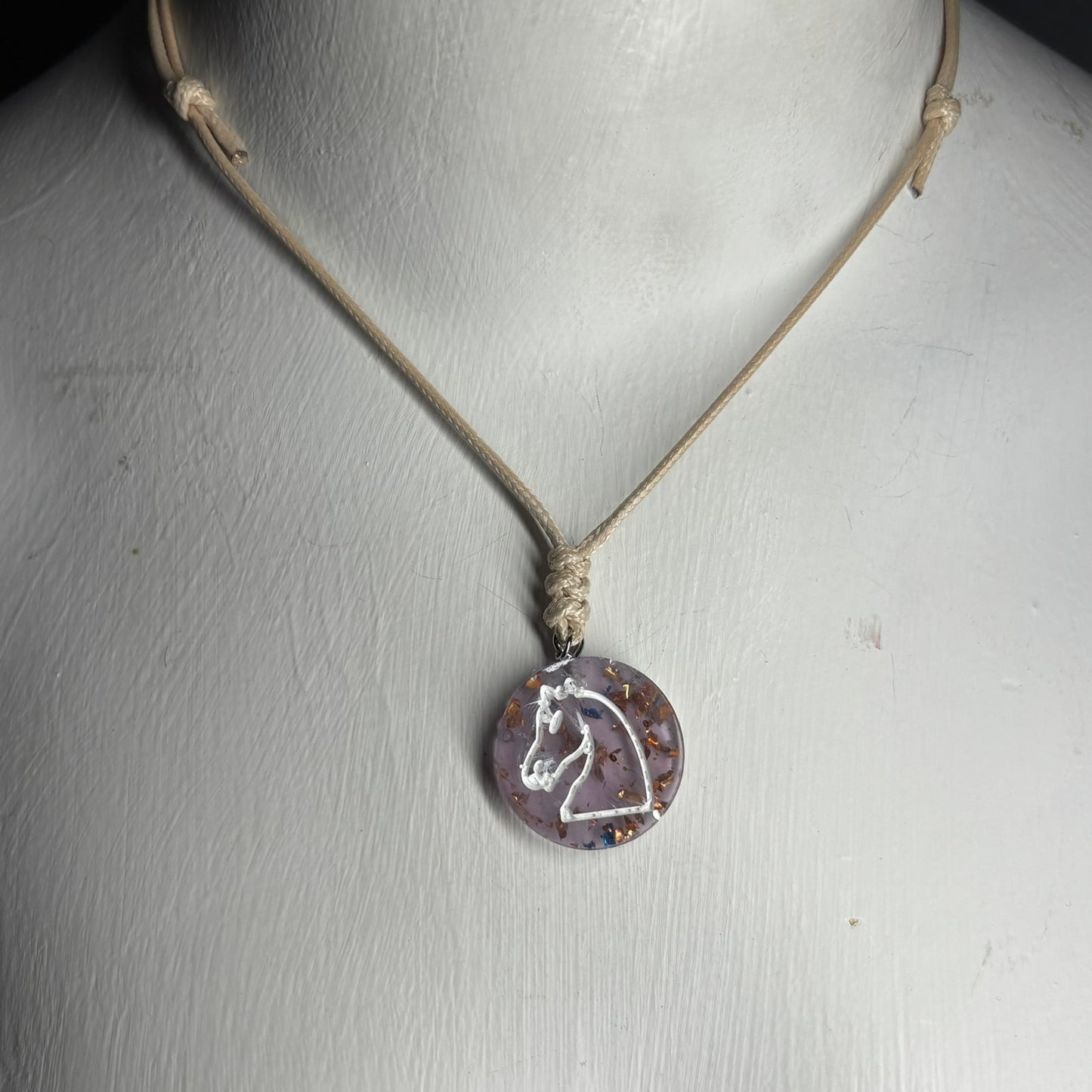 Classy Purple Knight - Handmade Resin Chess Necklace